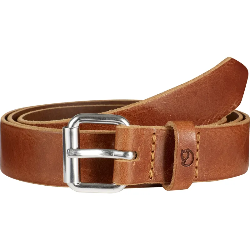 Fjallraven Singi Unisex Leather Belt 2.5cm in Leather Cognac