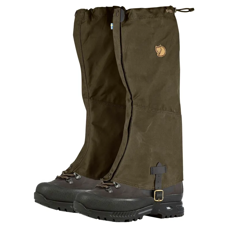 Fjallraven Singi Hiking Gaiters in Dark Olive-1