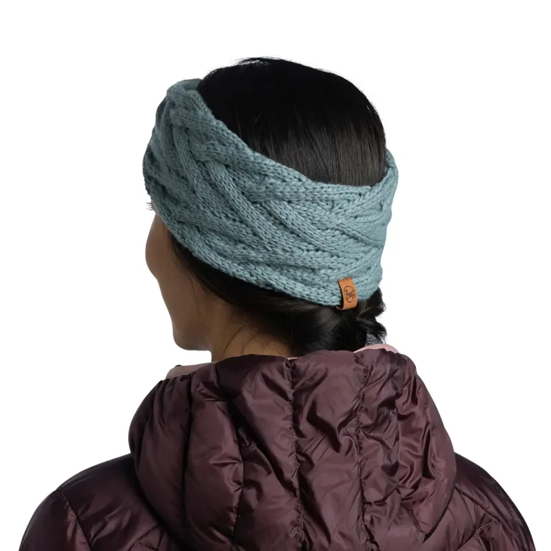 Buff Knitted Headband Caryn in Blue Glass-4