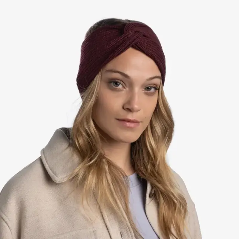 Buff Knitted Headband in Norval Light Grey-1