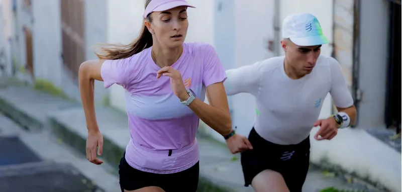 Compressport Performance Short Sleeve T-Shirt Womens in Orchid/Apricot-6