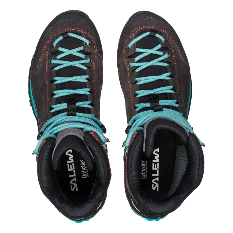 Salewa Mountain Trainer Mid GTX Women's in Magnet/VI Ridian Green-2