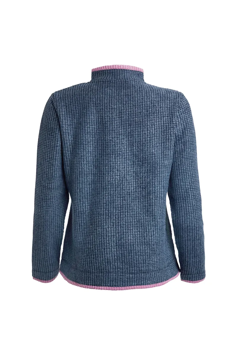 Weird Fish Beyonce Eco Recycled 1/4 Zip Grid Fleece Womens in Navy-1