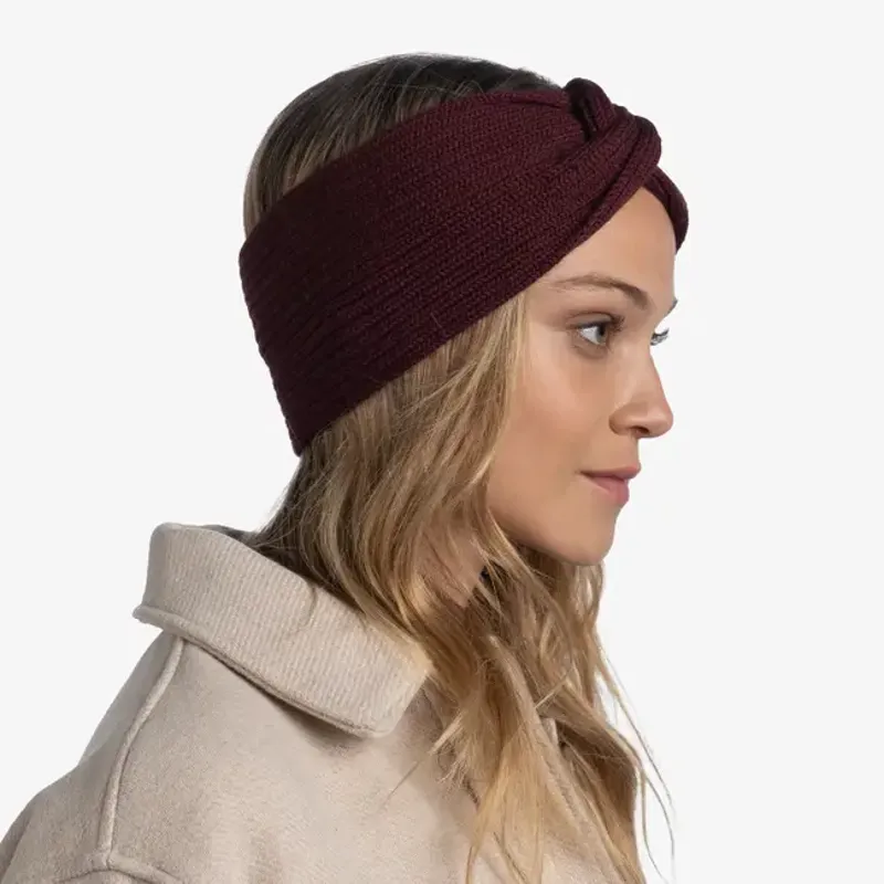 Buff Knitted Headband in Norval Light Grey-2
