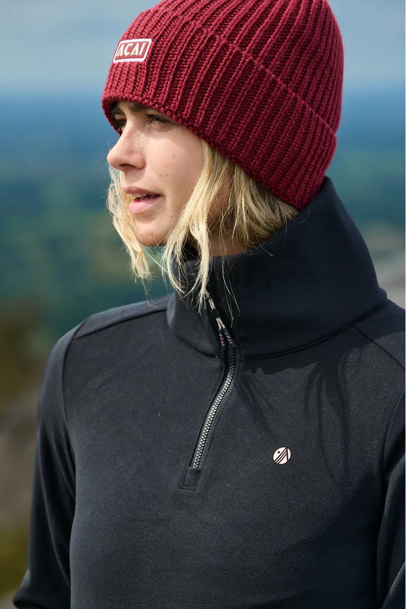 Acai Endurasoft Quarter Zip Fleece Womens in Black-5