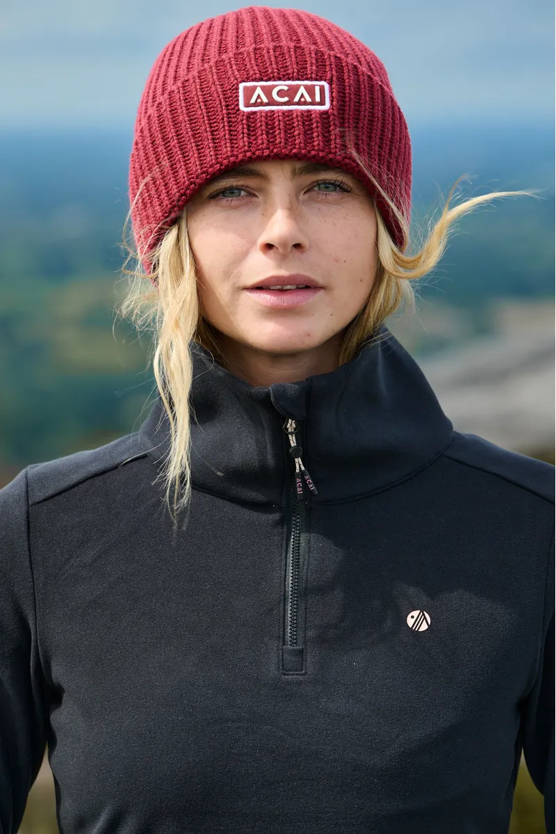 Acai Endurasoft Quarter Zip Fleece Womens in Black-3