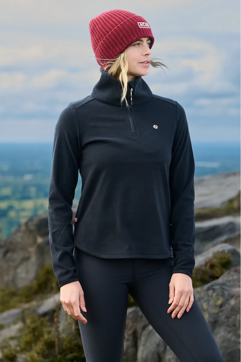 Acai Endurasoft Quarter Zip Fleece Womens in Black-2