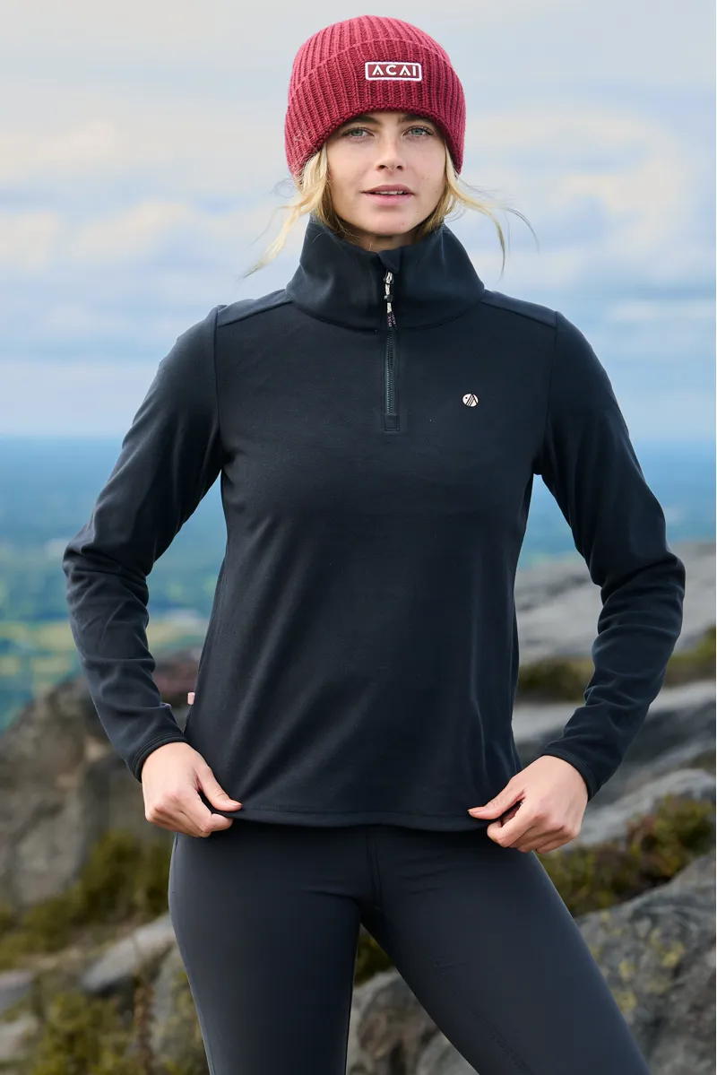 Acai Endurasoft Quarter Zip Fleece Womens in Black