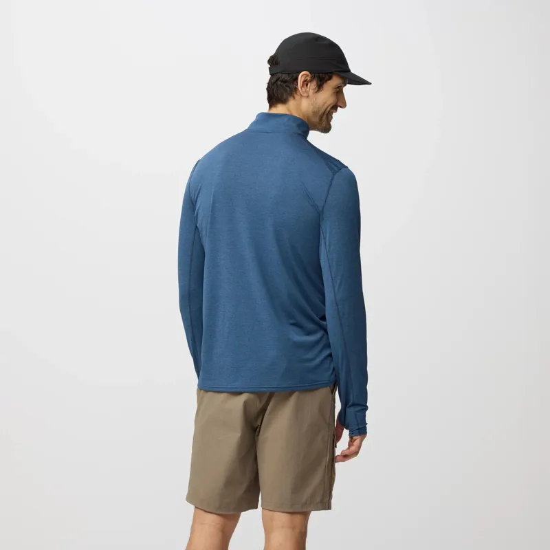 Fjallraven Abisko Day Hike Half Zip Mens in Indigo Blue-3