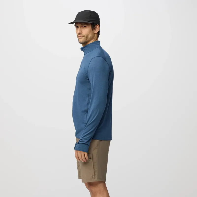 Fjallraven Abisko Day Hike Half Zip Mens in Indigo Blue-4