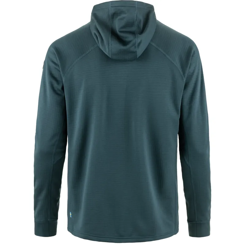 Fjallraven Abisko Grid Fleece Hoodie Mens in Mountain Blue