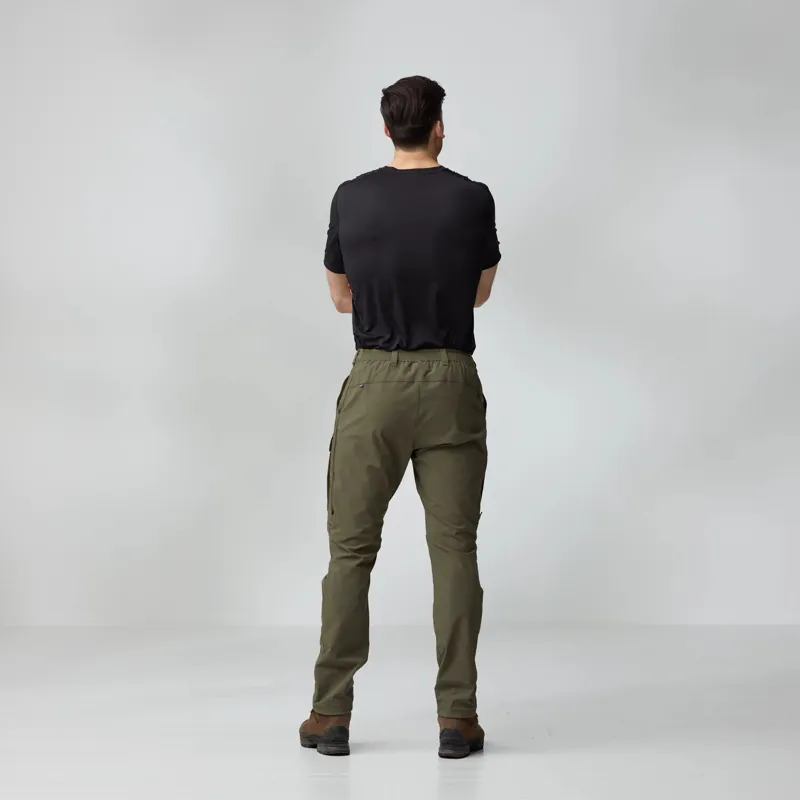 Fjallraven Abisko Hybrid Trail Trousers Mens in Laurel Green-3