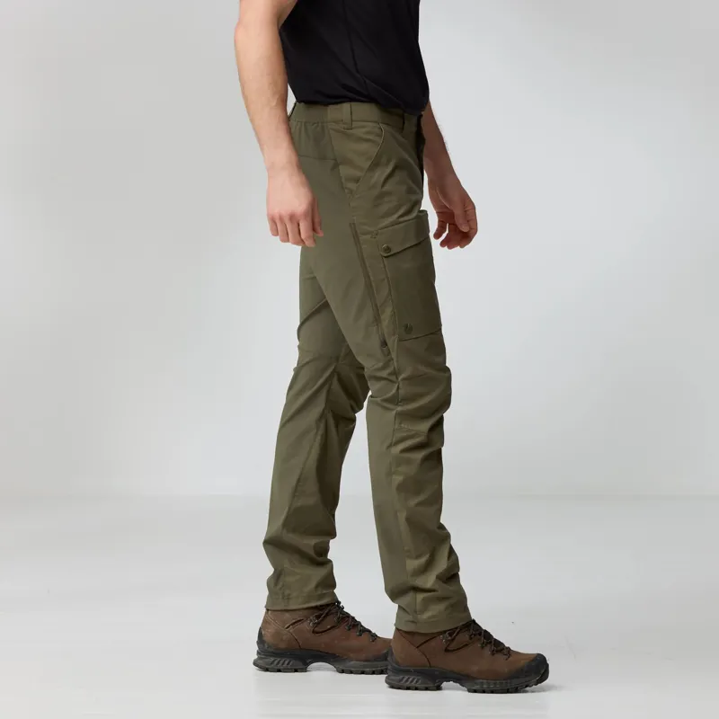 Fjallraven Abisko Hybrid Trail Trousers Mens in Laurel Green-4