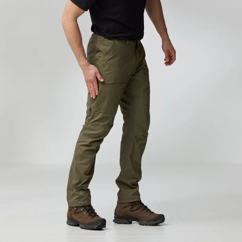 Fjallraven Abisko Hybrid Trail Trousers Mens in Laurel Green-5