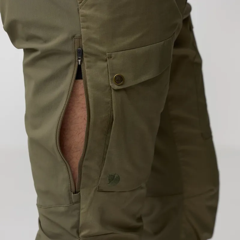 Fjallraven Abisko Hybrid Trail Trousers Mens in Laurel Green-6