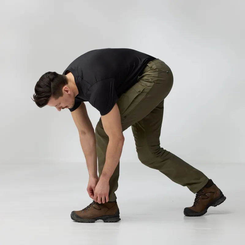Fjallraven Abisko Hybrid Trail Trousers Mens in Laurel Green-12