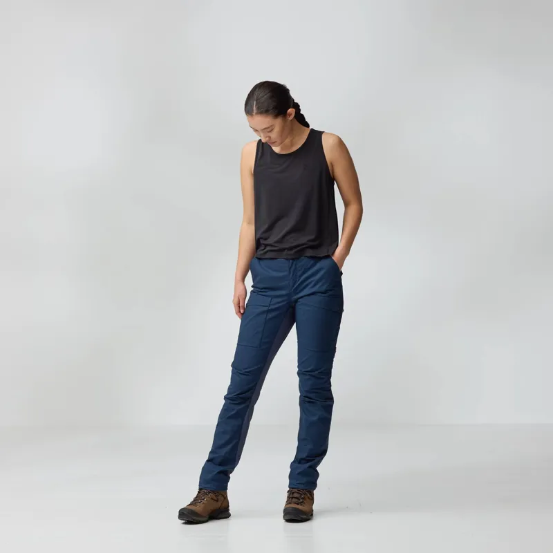 Fjallraven Abisko Hybrid Trail Trousers Womens in Laurel Green-2