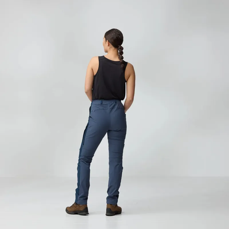 Fjallraven Abisko Hybrid Trail Trousers Womens in Laurel Green-3