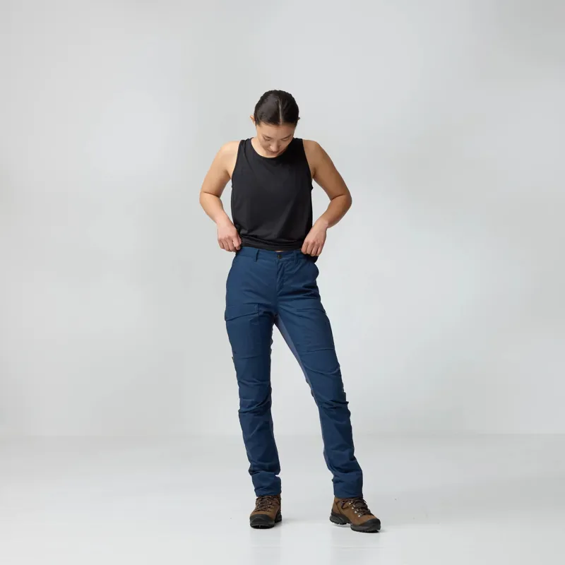 Fjallraven Abisko Hybrid Trail Trousers Womens in Laurel Green-5