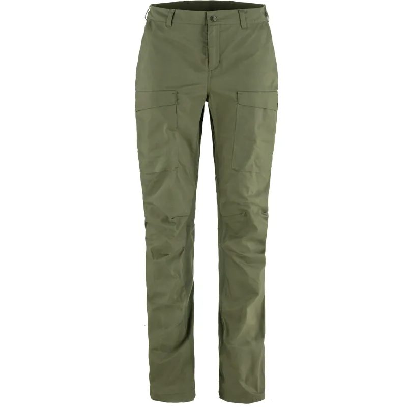 Fjallraven Abisko Hybrid Trail Trousers Womens in Laurel Green