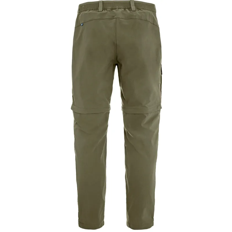 Fjallraven Abisko Hybrid Trail Trousers Zip Off Mens in Laurel Green-1