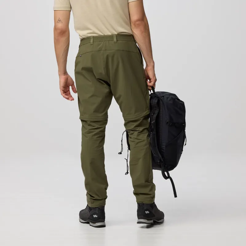 Fjallraven Abisko Hybrid Trail Trousers Zip Off Mens in Laurel Green-3