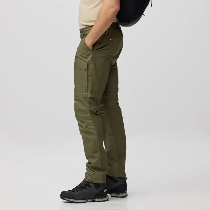 Fjallraven Abisko Hybrid Trail Trousers Zip Off Mens in Laurel Green-4