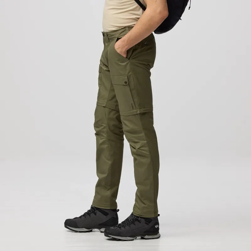 Fjallraven Abisko Hybrid Trail Trousers Zip Off Mens in Laurel Green-5
