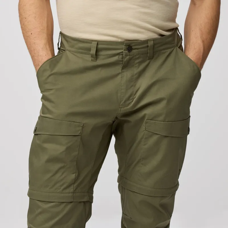 Fjallraven Abisko Hybrid Trail Trousers Zip Off Mens in Laurel Green-8