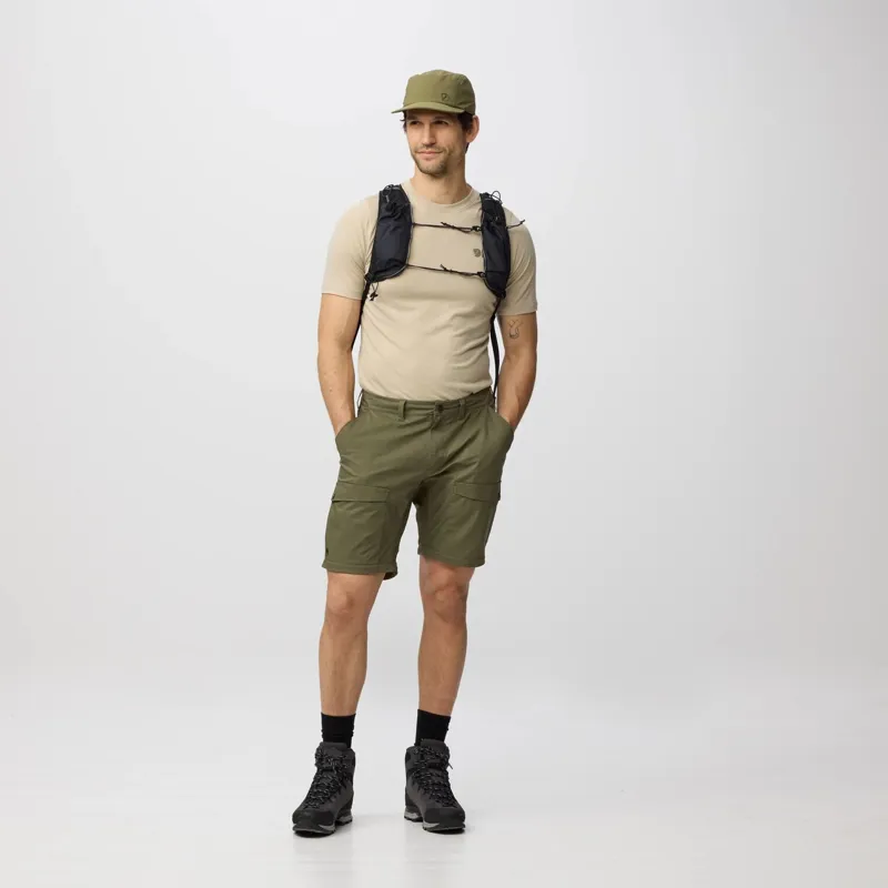 Fjallraven Abisko Hybrid Trail Trousers Zip Off Mens in Laurel Green-6