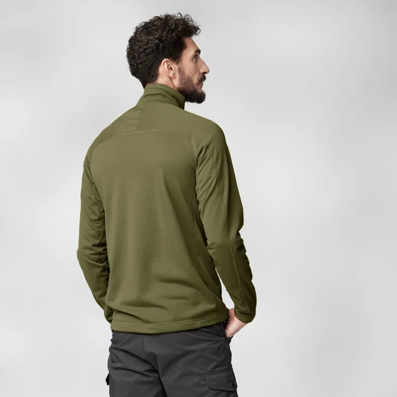 Fjallraven Abisko Lite Fleece Half Zip Mens in Green-3