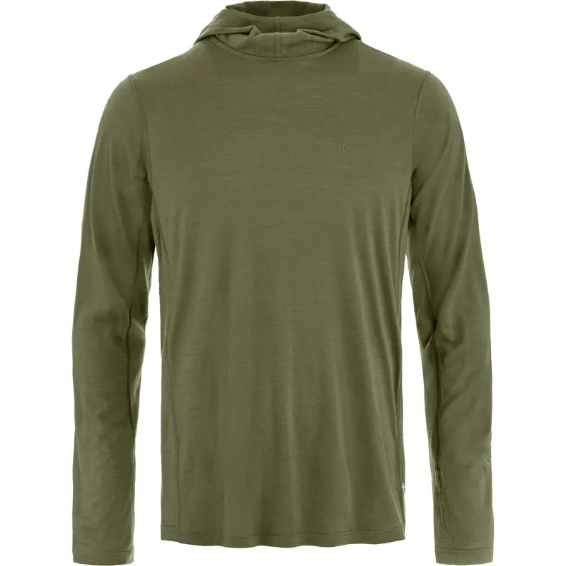Fjallraven Abisko Wool Hoodie Mens in Laurel Green