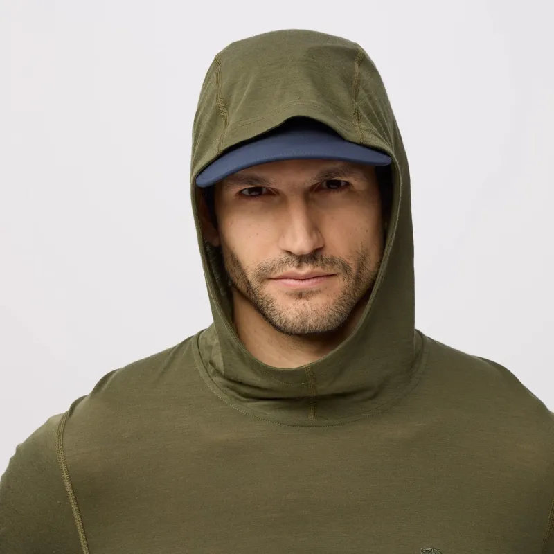 Fjallraven Abisko Wool Hoodie Mens in Dark Navy-5