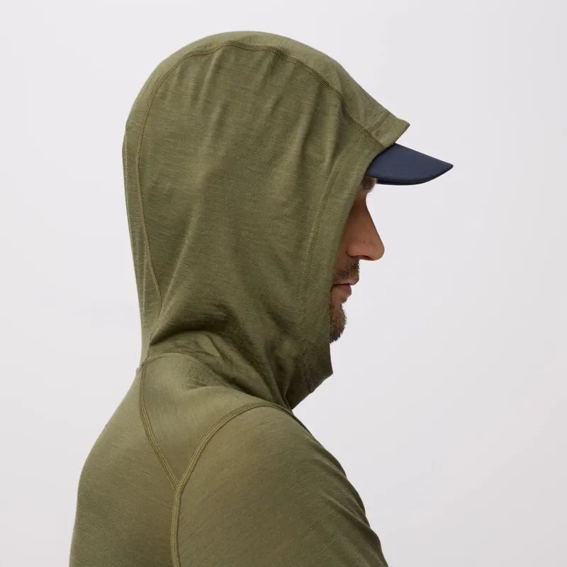Fjallraven Abisko Wool Hoodie Mens in Dark Navy-8