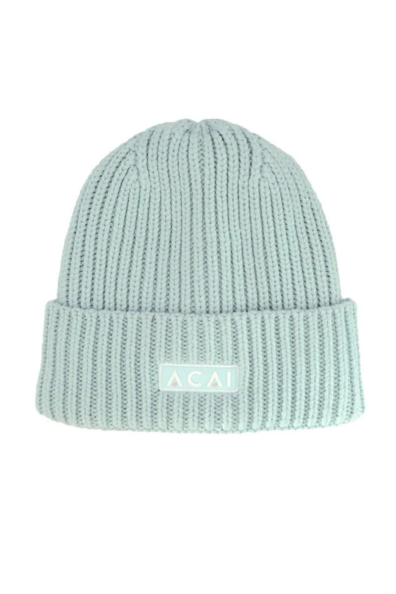 Acai Merino Wool Beanie Womens in Sea Foam-1