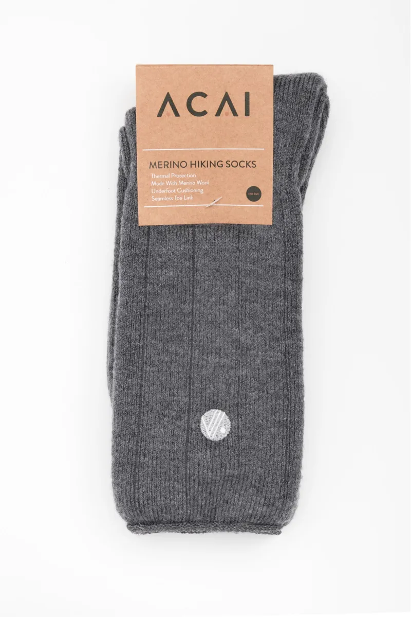 Acai Merino Wool Hiking Socks Womens in Charcoal-2