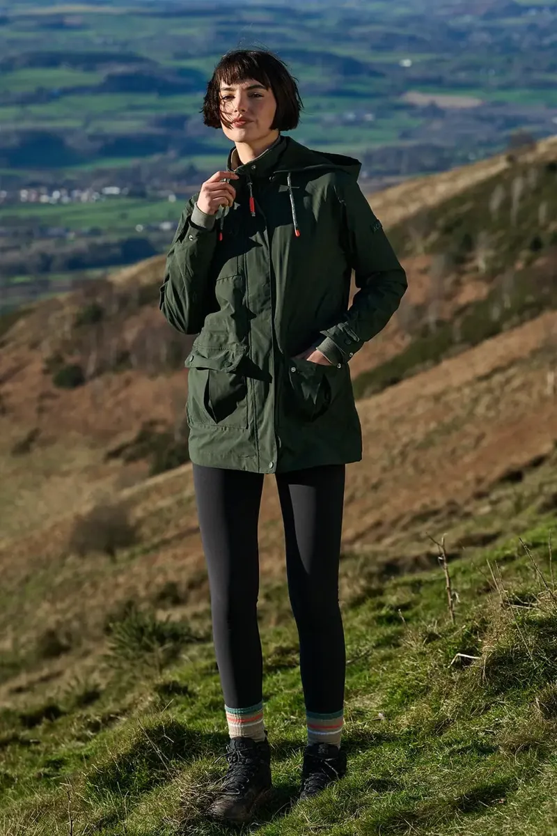 Acai River Waterproof Jacket Womens in Deep Khaki-4