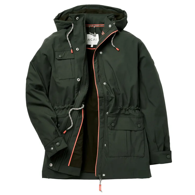 Acai River Waterproof Jacket Womens in Deep Khaki