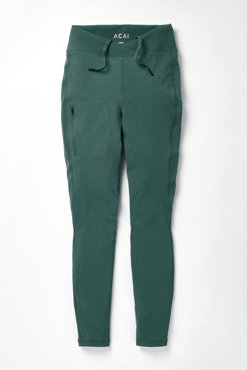 Acai Softshell Leggings Womens in Forest Green-5