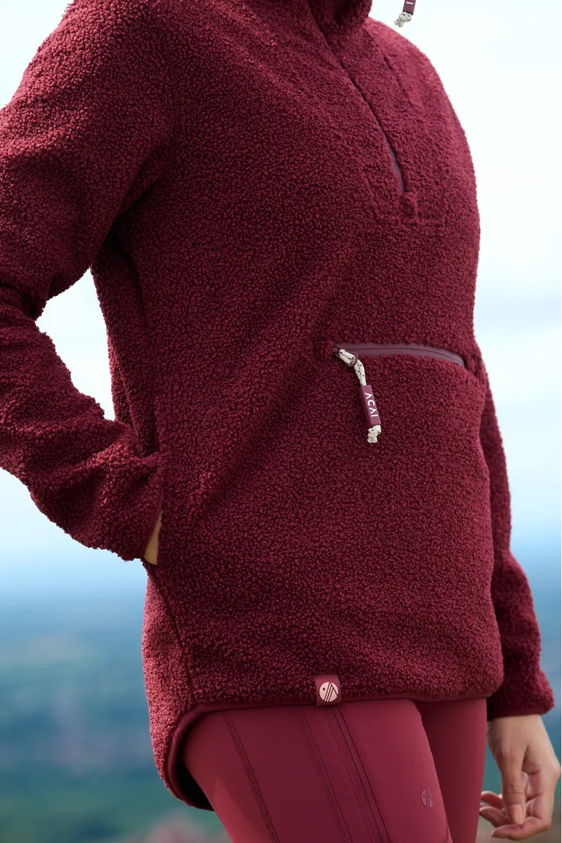 Acai Windproof Gale Fleece Womens in Cabernet-4