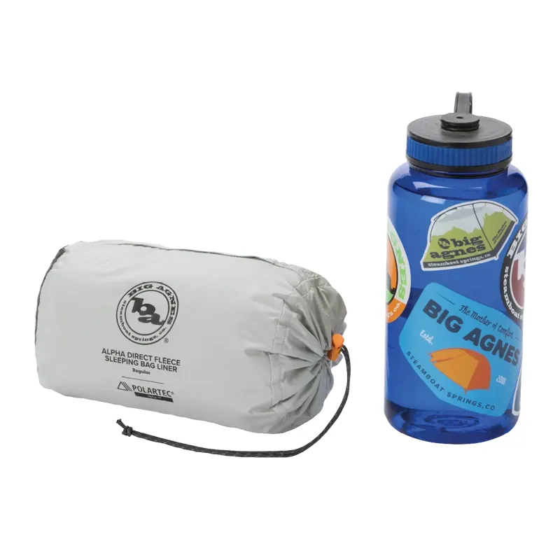 Big Agnes Alpha Direct Fleece Sleeping Bag Liner Regular in Grey-3