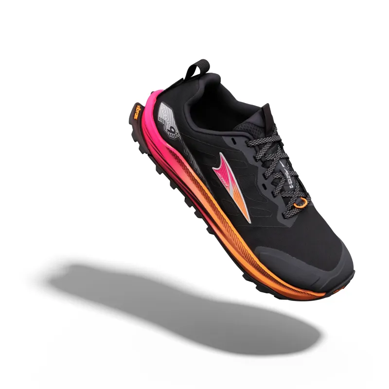 Altra Lone Peak 9+ Trail Shoe Womens in Black/Knockout Pink/White-2
