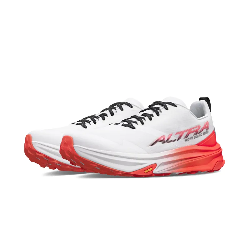 Altra Mont Blanc Speed Trail Running Shoes Mens in White/Red-4