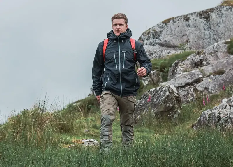 Paramo Bentu Windproof Jacket Men's in Dark Grey/Cumin Zips-6