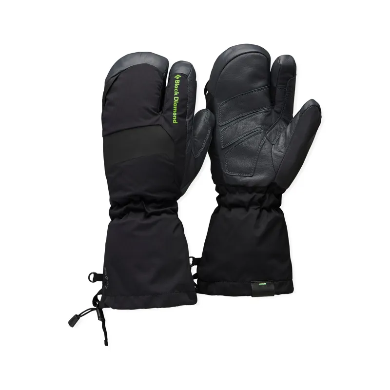 Black Diamond Alpine 3 Finger Mitts in Black/Carbon