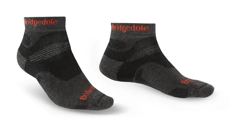 Bridgedale Hike Midweight Merino Ankle Socks Mens in Graphite/Orange
