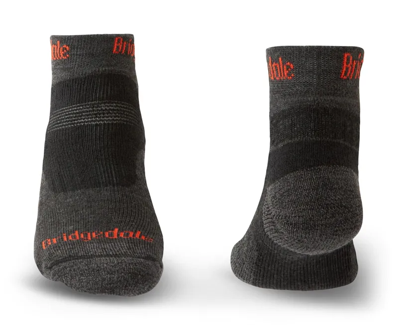 Bridgedale Hike Midweight Merino Ankle Socks Mens in Graphite/Orange-1