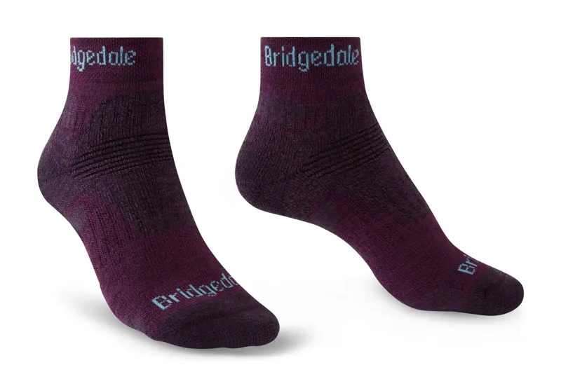 Bridgedale Hike Midweight Merino Performance Ankle Socks Womens in Dark Purple