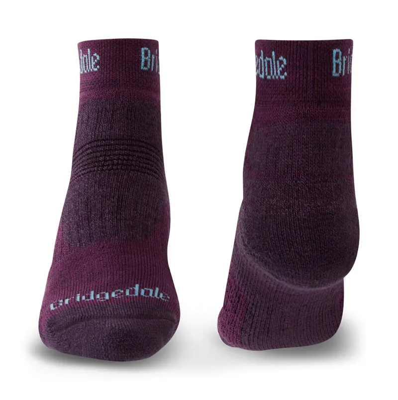 Bridgedale Hike Midweight Merino Performance Ankle Socks Womens in Dark Purple-1