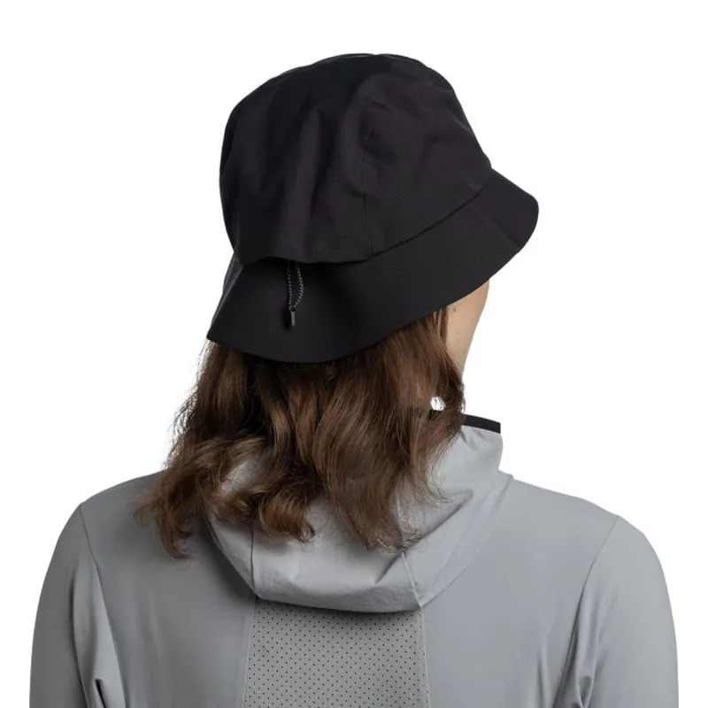 Buff Rain Bucket Hat in Solid Black-4